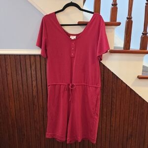 LuLaRoe X-Small Xanthe Shorts Romper in Deep Raspberry
